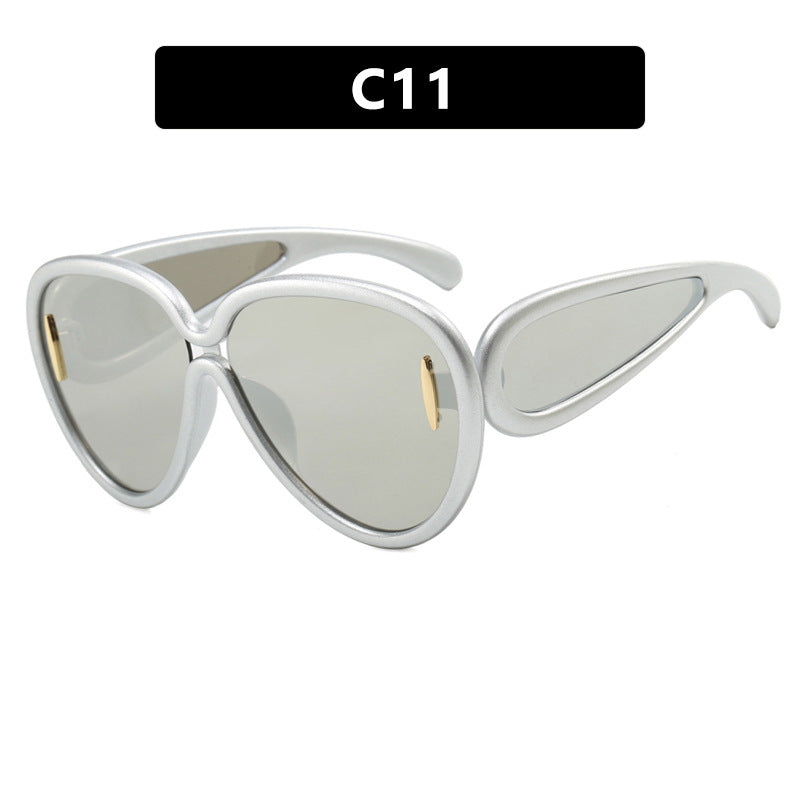 Damen extravagante Sonnenbrille im kreativen Design Karnz