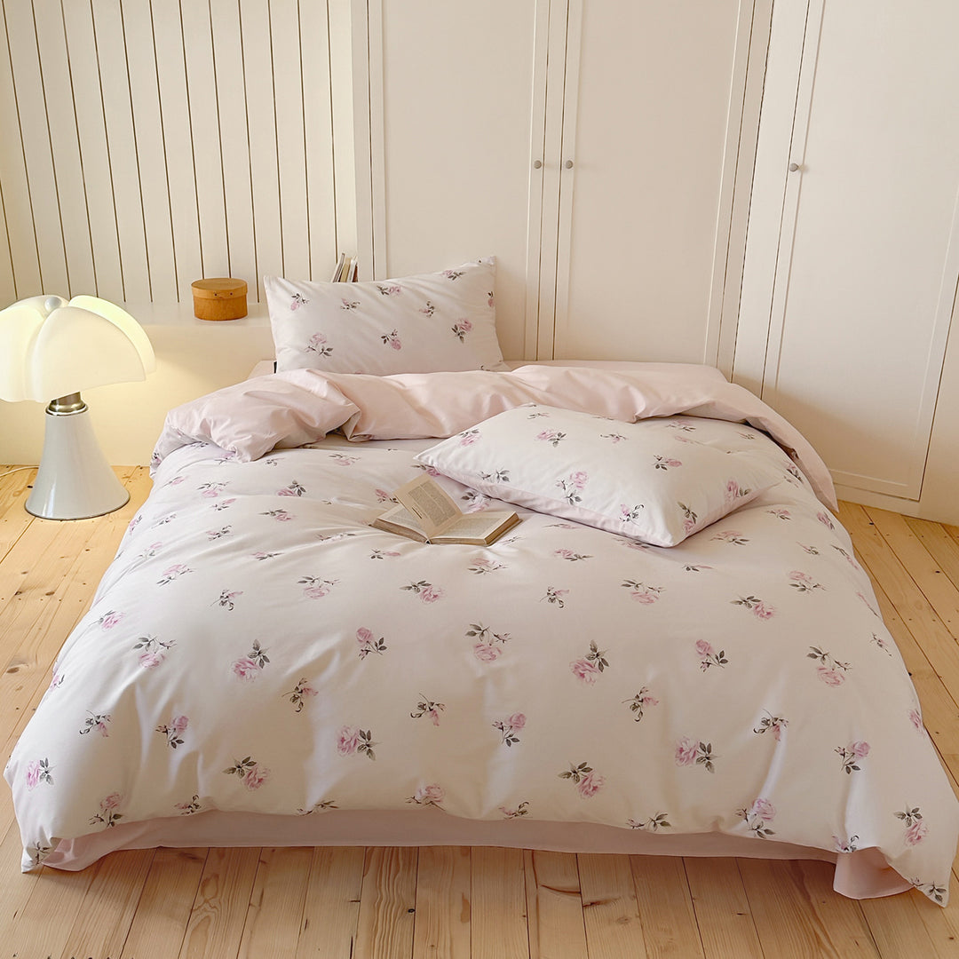 Baumwollmischung Gestreiftes Patchwork Bettbezug und Kissenbezug Set