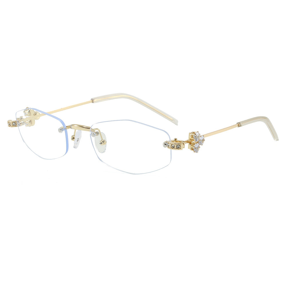 Modische Sonnenbrille Im Eleganten Rechteckdesign mit Blumigen Details Karnz