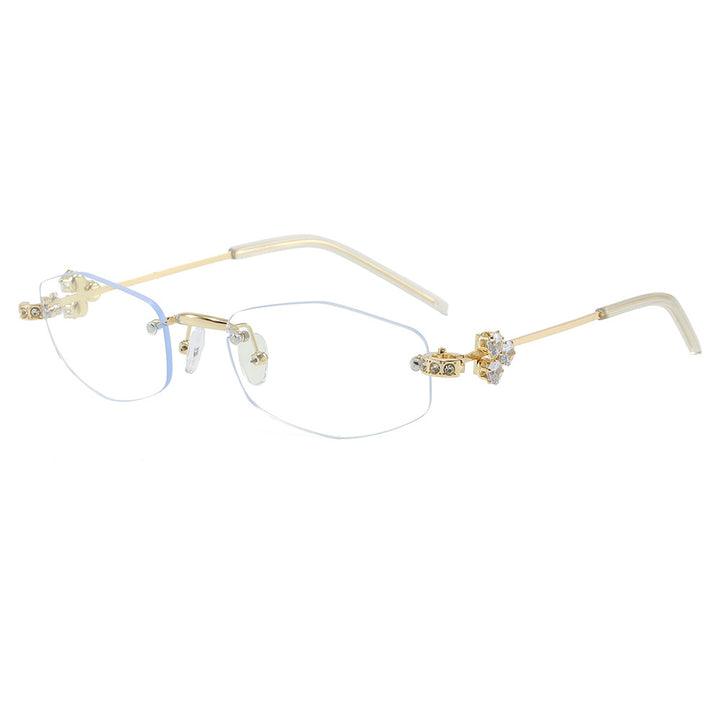 Modische Sonnenbrille Im Eleganten Rechteckdesign mit Blumigen Details Karnz