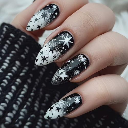 Kunstnagelset mit Sternenmotiv Karnz