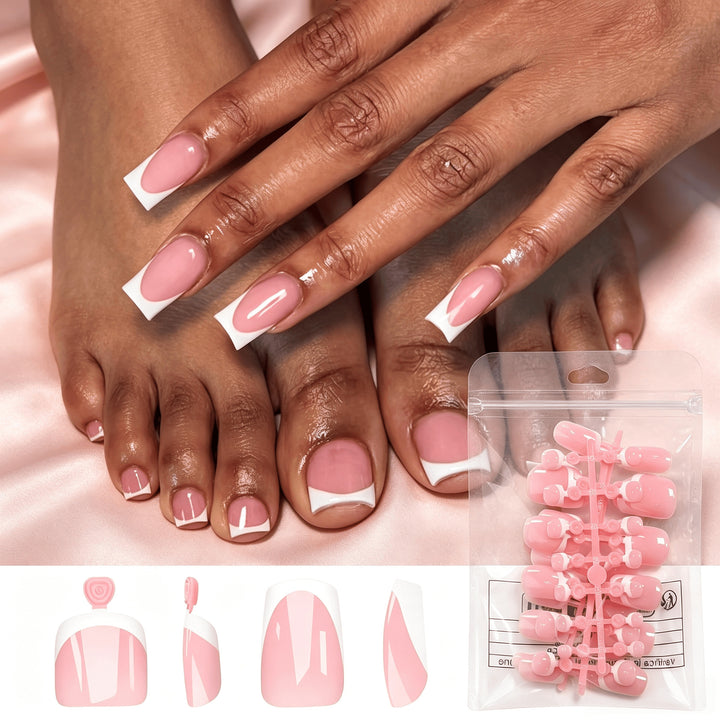 Premium French Tip Press-On Nail Set Karnz
