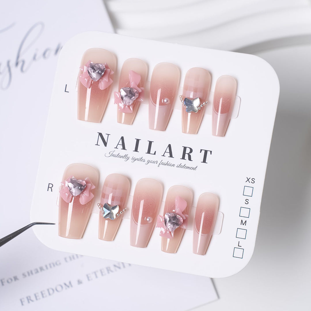 Niedliches Bären-Thema Press-On Nagelset Karnz