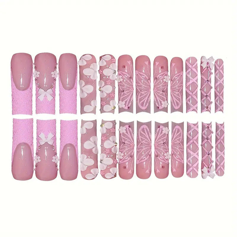 Dekorative 3D Blumen Druck-Nagelkunst Karnz