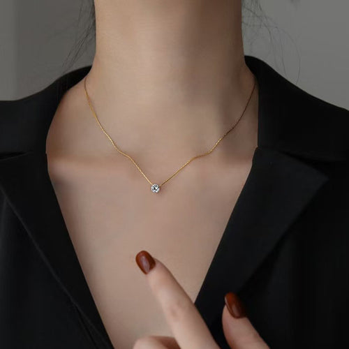 Elegante Kristallanhänger Halskette Karnz