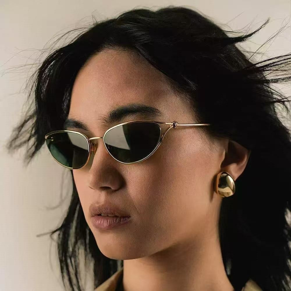 Damen Cat-Eye Sonnenbrille mit elegantem goldenen Rahmen und polarisierten Gläsern Karnz