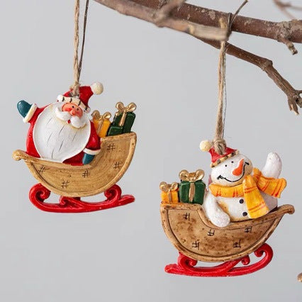 Dekorative Weihnachtsmann Schlittendeko Karnz