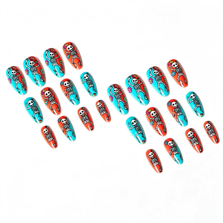 Halloween-inspiriertes Skelett-Nagelkunst-Set