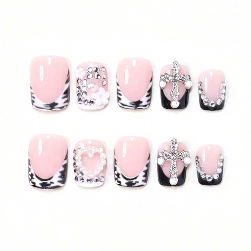 Elegante dekorative Acryl Press-On Nagelkunst Karnz