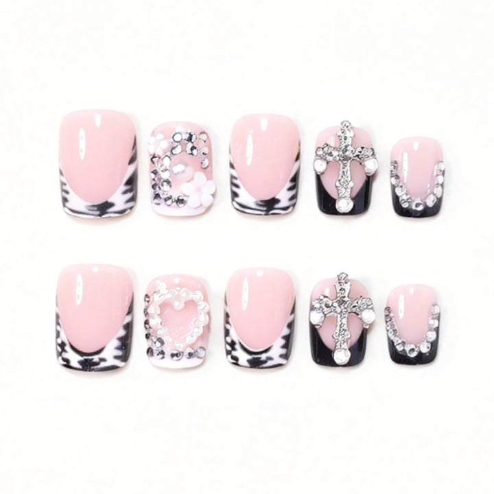 Elegante dekorative Acryl Press-On Nagelkunst Karnz