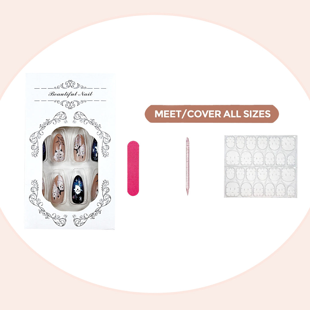 Dekoratives Press-On-Nagelset mit kunstvollen Designs Karnz