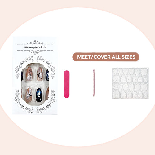 Dekoratives Press-On-Nagelset mit kunstvollen Designs Karnz