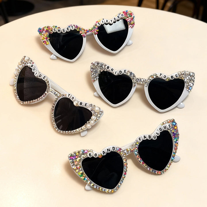 Glamouröse herzförmige Brautsonnenbrille Karnz