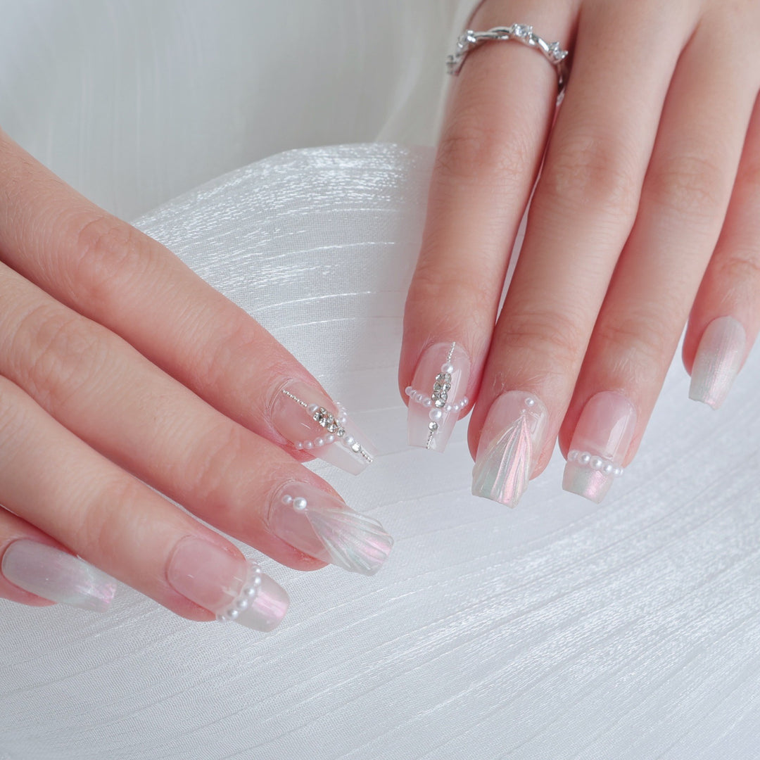 Blumeninspiriertes 3D Press-On Nagel-Set