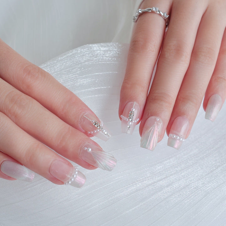 Blumeninspiriertes 3D Press-On Nagel-Set