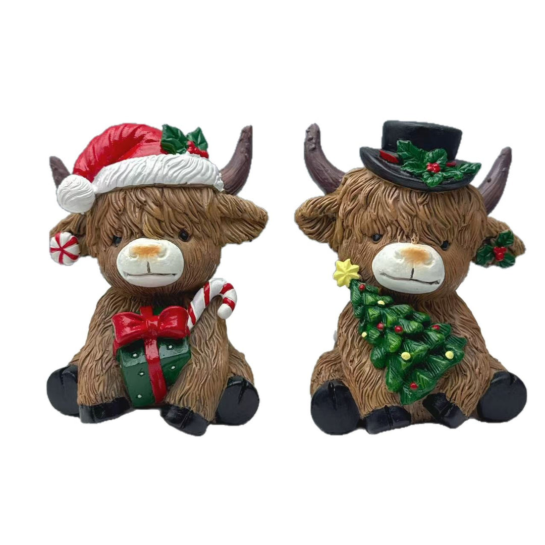 Dekorative Highland Cow Figur Karnz