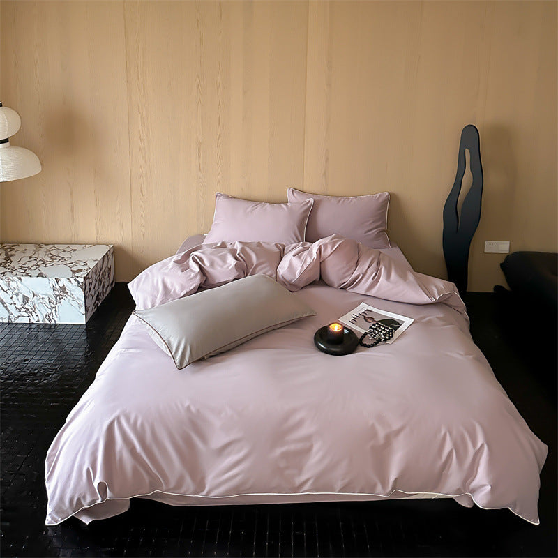 Satin-Bettwäsche-Garnitur mit atmungsaktivem Baumwollmix und Soft-Touch-Finish