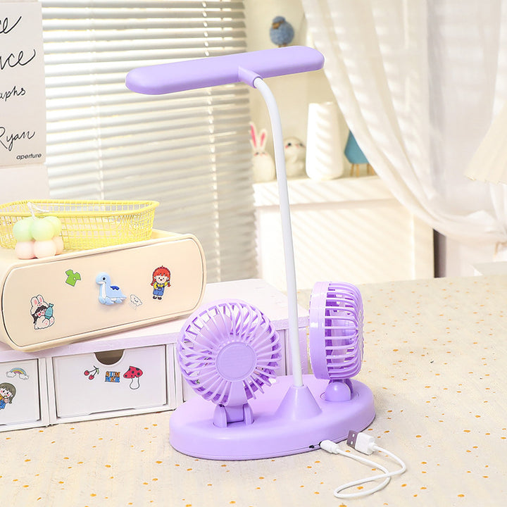 Damen Tischventilator mit integrierter LED-Lampe und flexibler Neigetechnologie Karnz
