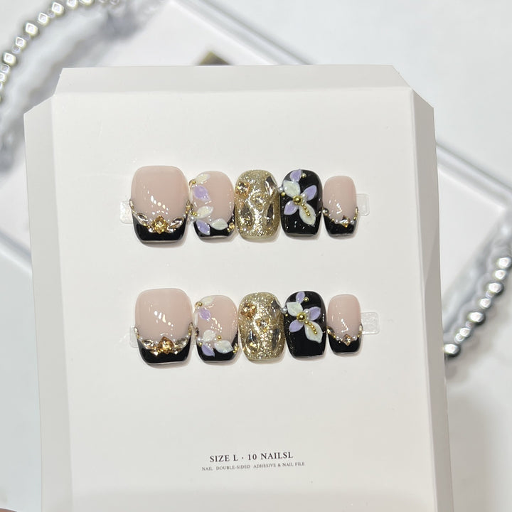 Premium Künstlerische Press-On Nagelset