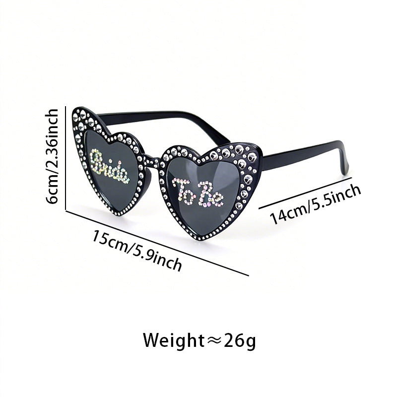 Rhinestone-besetzte Herzförmige Sonnenbrille Karnz