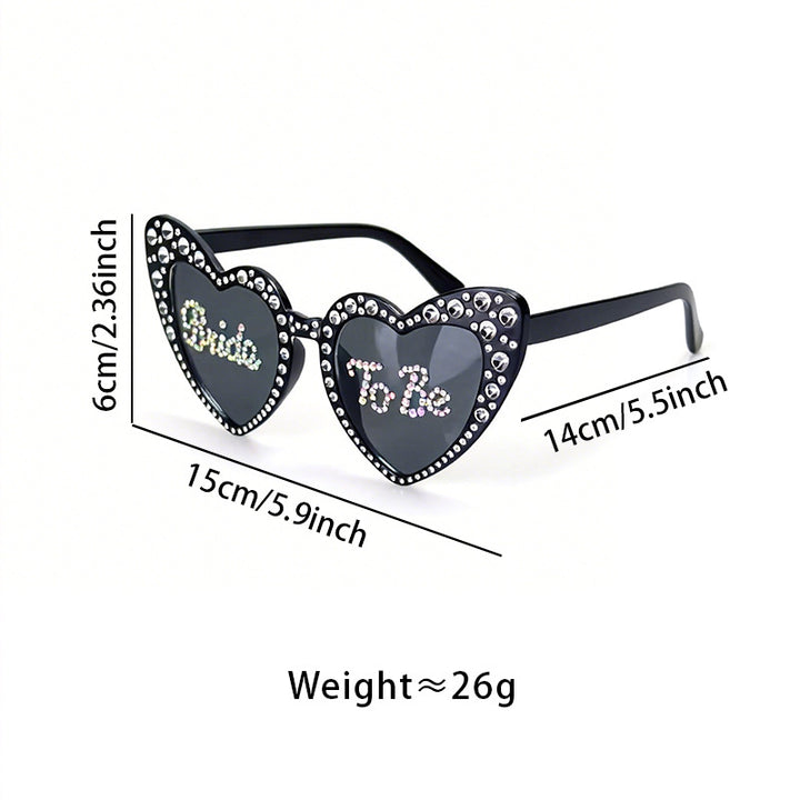 Rhinestone-besetzte Herzförmige Sonnenbrille Karnz
