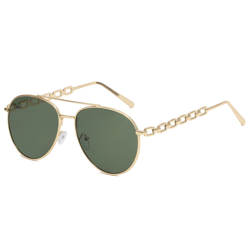 Damen Oversized Sonnenbrille mit modischem Kettenrahmen Karnz