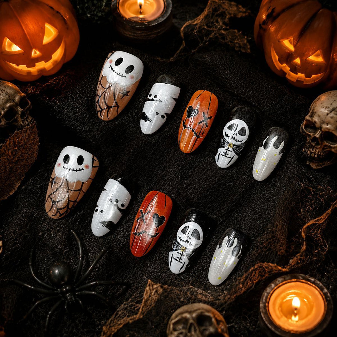 Halloween-Themen Künstlerische Press-On Nägel Set Karnz