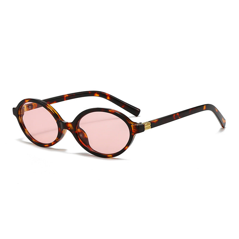 Damen modische ovale Brille mit goldenen Akzenten Karnz