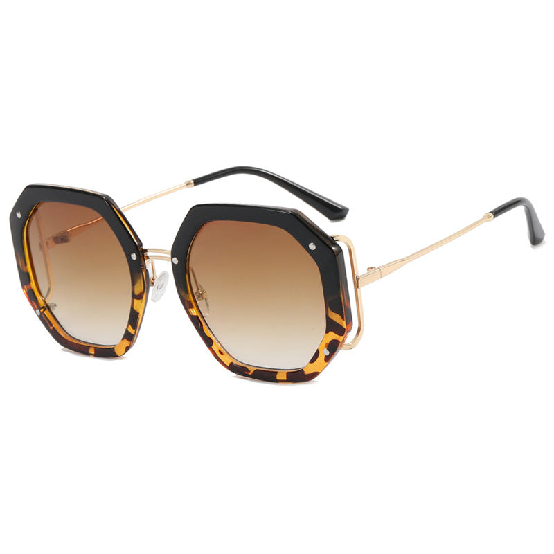 Damen stilvolle achtkantige Sonnenbrille mit UV-Schutz und elegantem Gestell Karnz
