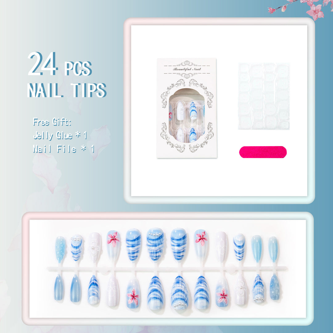 Künstlerisches Küsten-Themen Press-On Nagelset