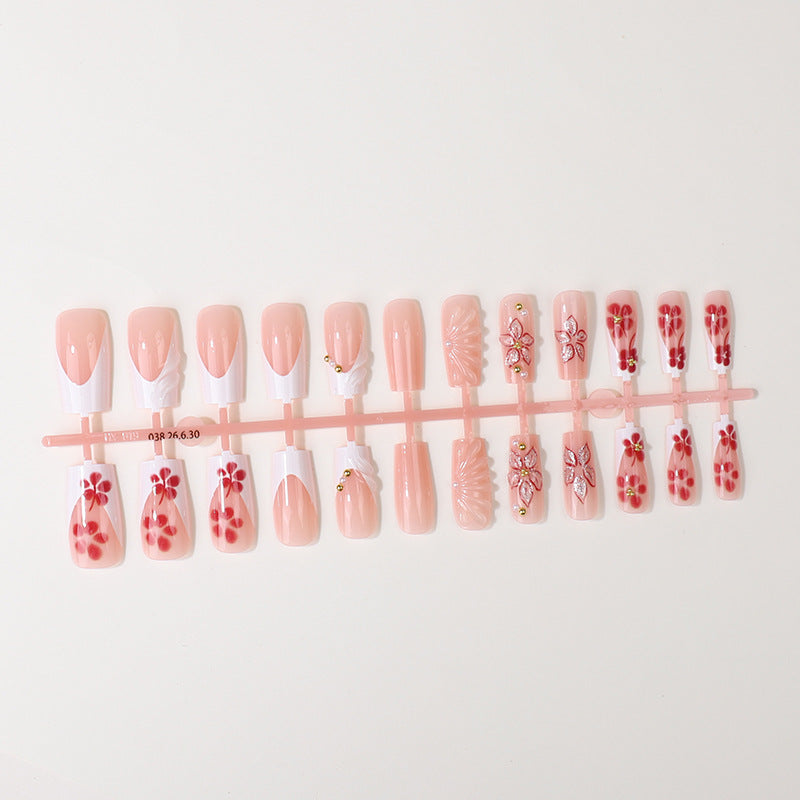 Blumenmuster Press-On Nagelspitzen Set Karnz