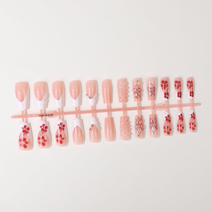 Blumenmuster Press-On Nagelspitzen Set Karnz