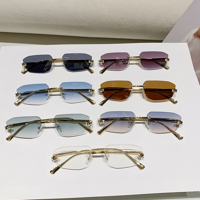 Damen elegante Halbgestell Sonnenbrille Karnz