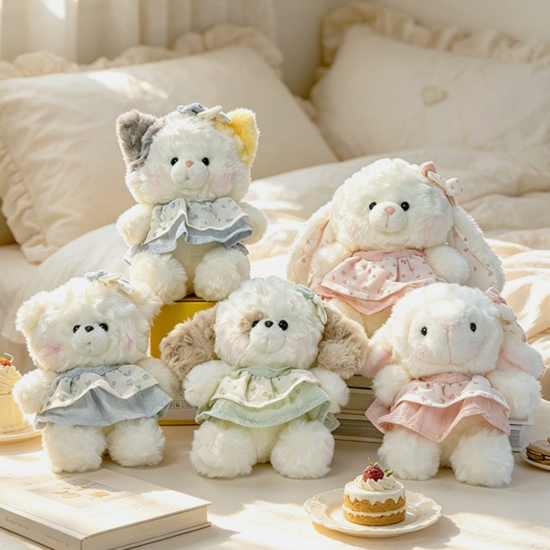 Plüschkaninchen Kostüm Sitzcuddler mit schlappen Ohren und gesticktem Gesicht Karnz