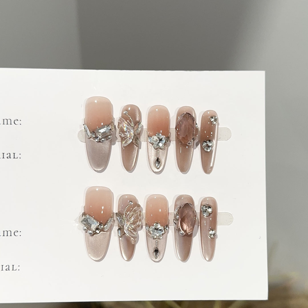 Dekoratives Langanhaltendes Press-On Nagelset