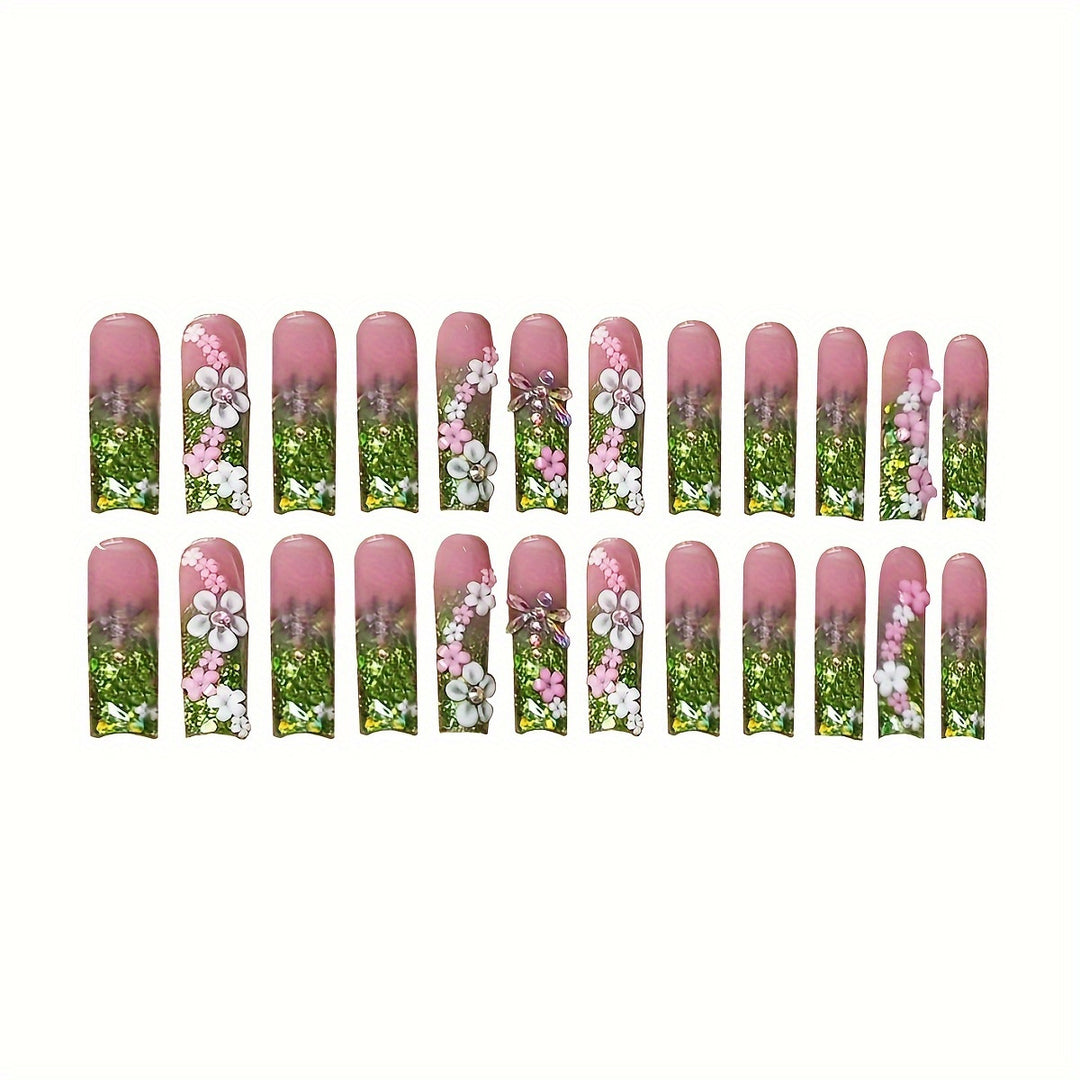 Florale Fantasie Press-On Nagelset Karnz