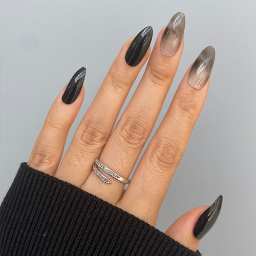 Künstlerisches Stiletto Press-On Nägel Set mit Ombre Design Karnz