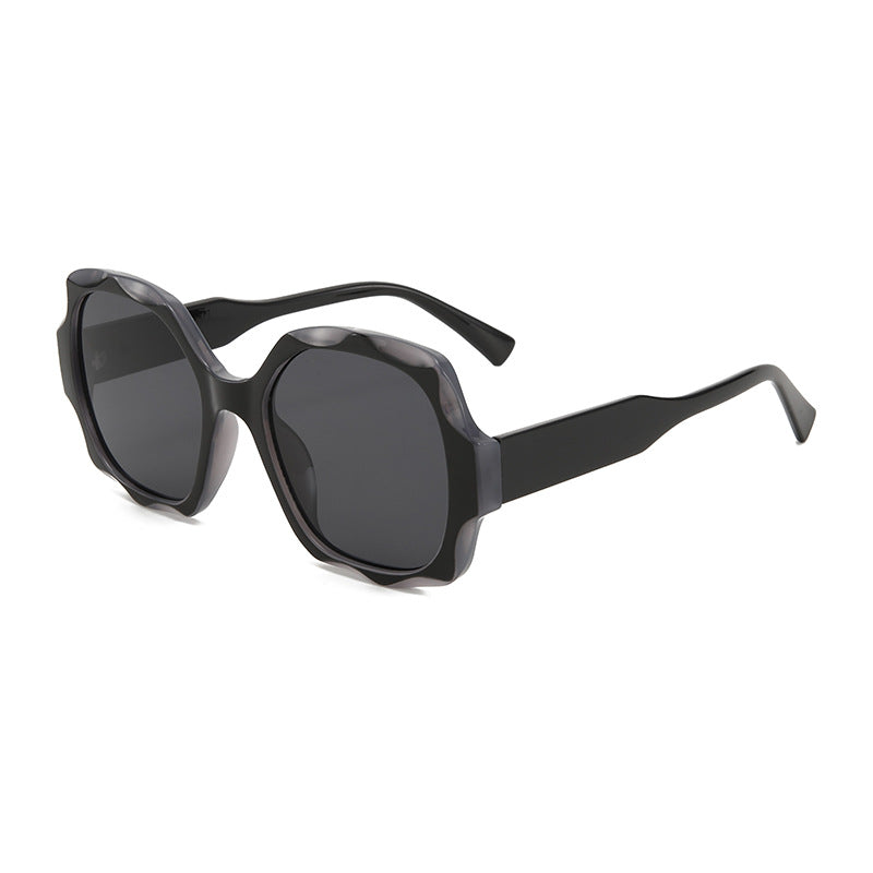 Damen Designer-Sonnenbrille mit innovativem, achteckigem Rahmen Karnz