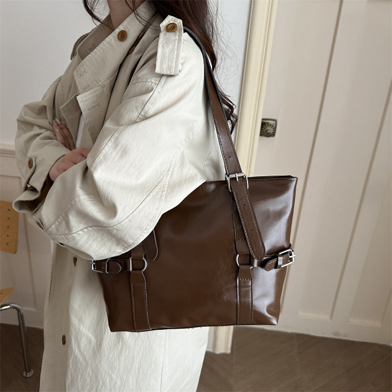 Stylische Kunstleder Schultertasche