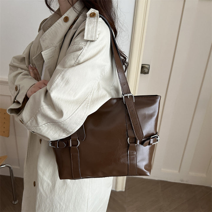 Stylische Kunstleder Schultertasche