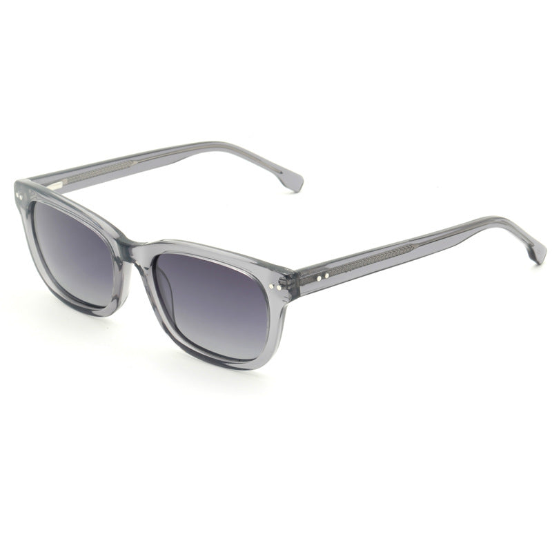 Damen trendige quadratische Sonnenbrille mit transparentem Rahmen Karnz