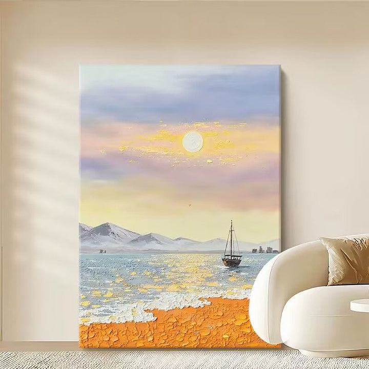 Texturiertes Küsten-Seascape-Leinwandkunst
