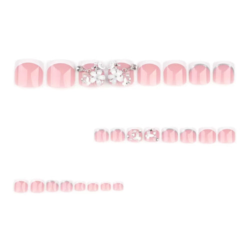 Kunstnagelset mit eleganten Blumenverzierungen und Hochglanz-Finish Karnz