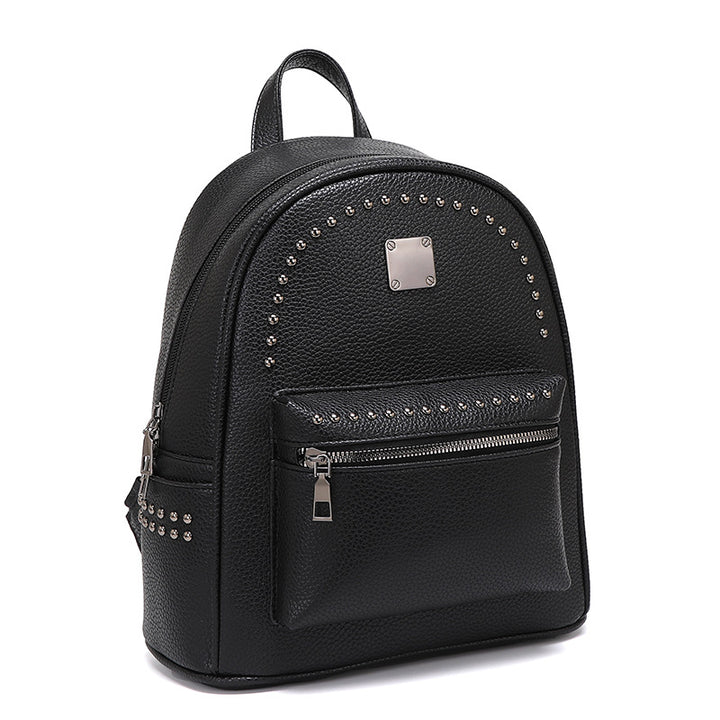 Nieten-Leder-Rucksack Karnz