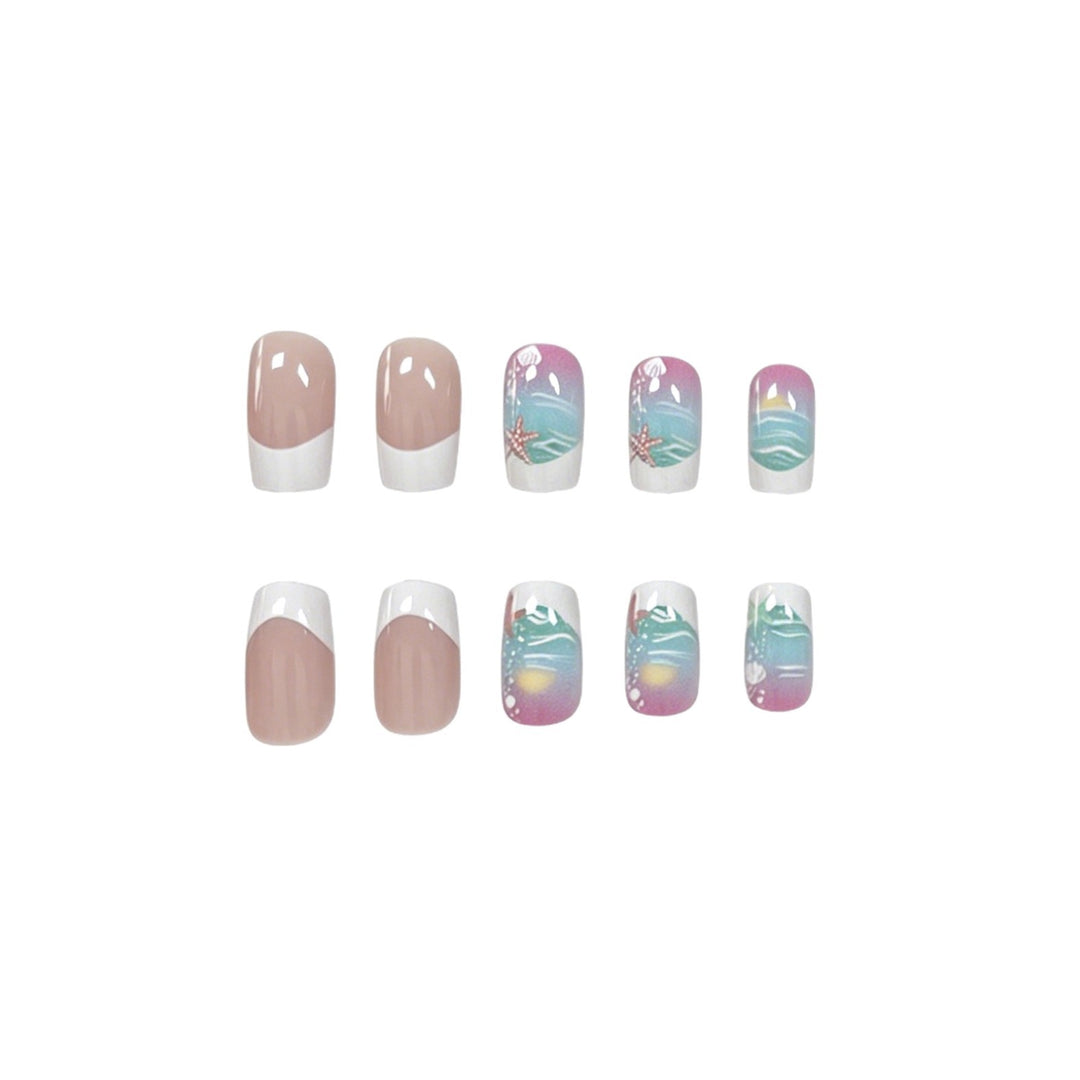 Ozean-Themen Press-On Nagelkunst Karnz