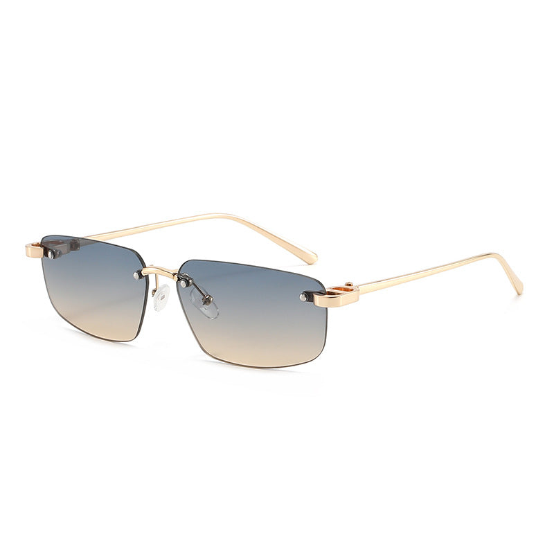 Damen modische rechteckige Sonnenbrille mit minimalistischem Rahmen Karnz