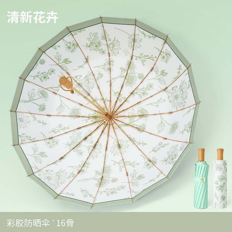 Damen Regenschirm mit floralen Mustern Karnz