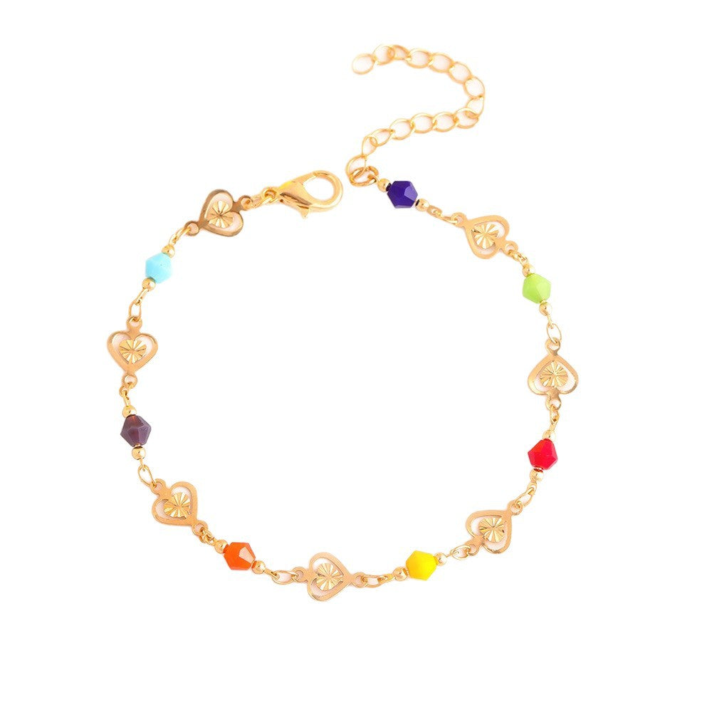 Buntes Herz Charm Armband Karnz