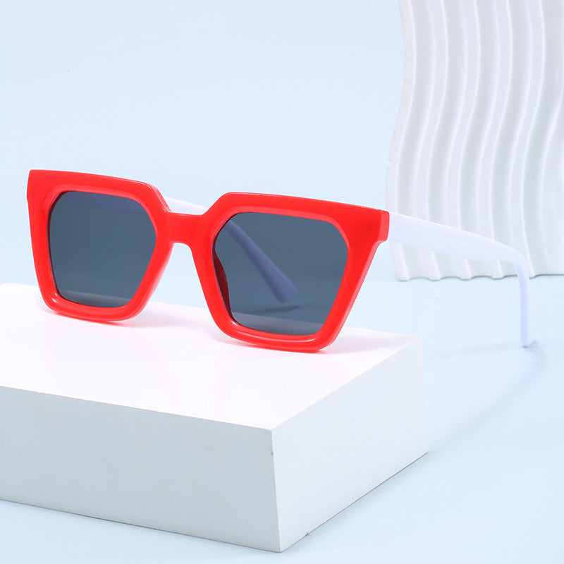 Damen moderne Designer-Sonnenbrille mit transparentem Rahmen Karnz