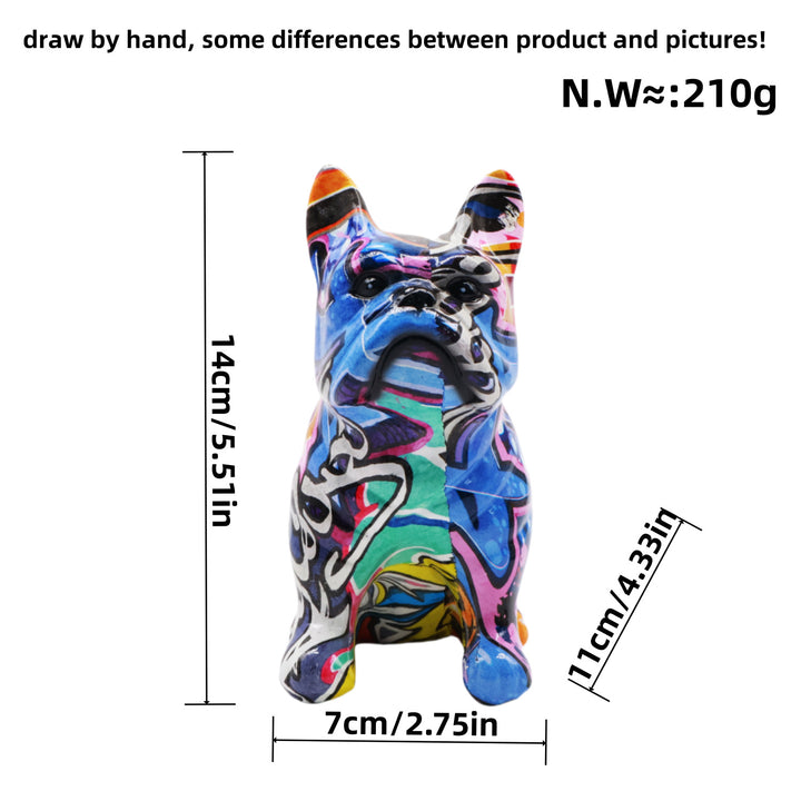 Kreative Bulldoggenfigur aus handbemaltem Kunstharz Karnz